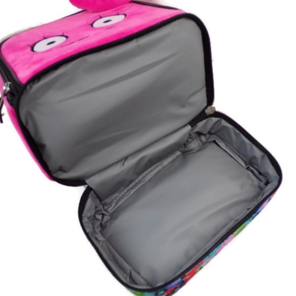 UglyDolls Kids Pink Insulated Lunch Box Dual Compartment Double Zip Lunch Bag - Picture 7 of 7